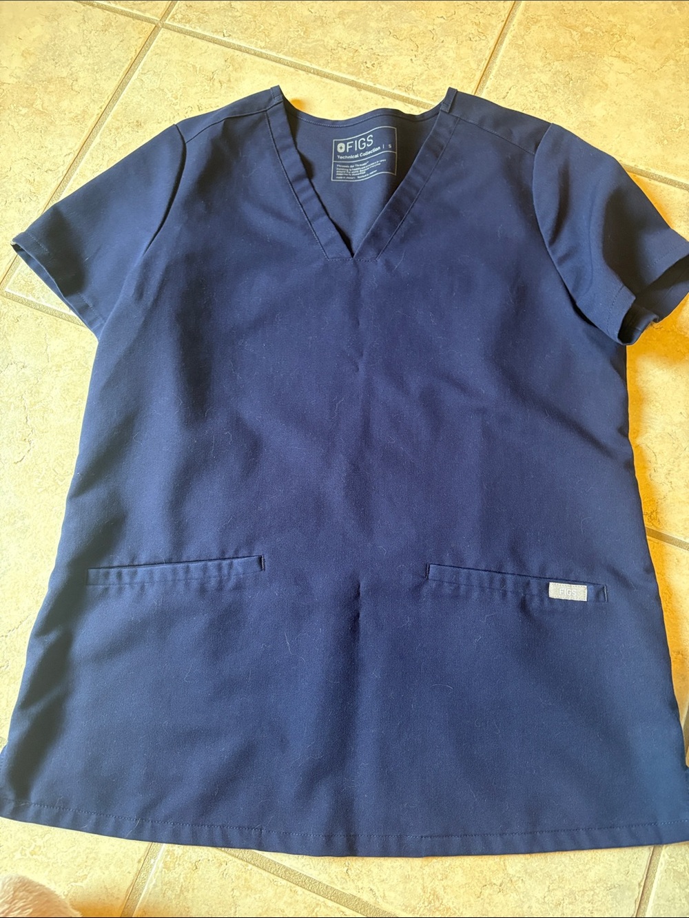 FIGS Navy Blue V-Neck Scrub Top